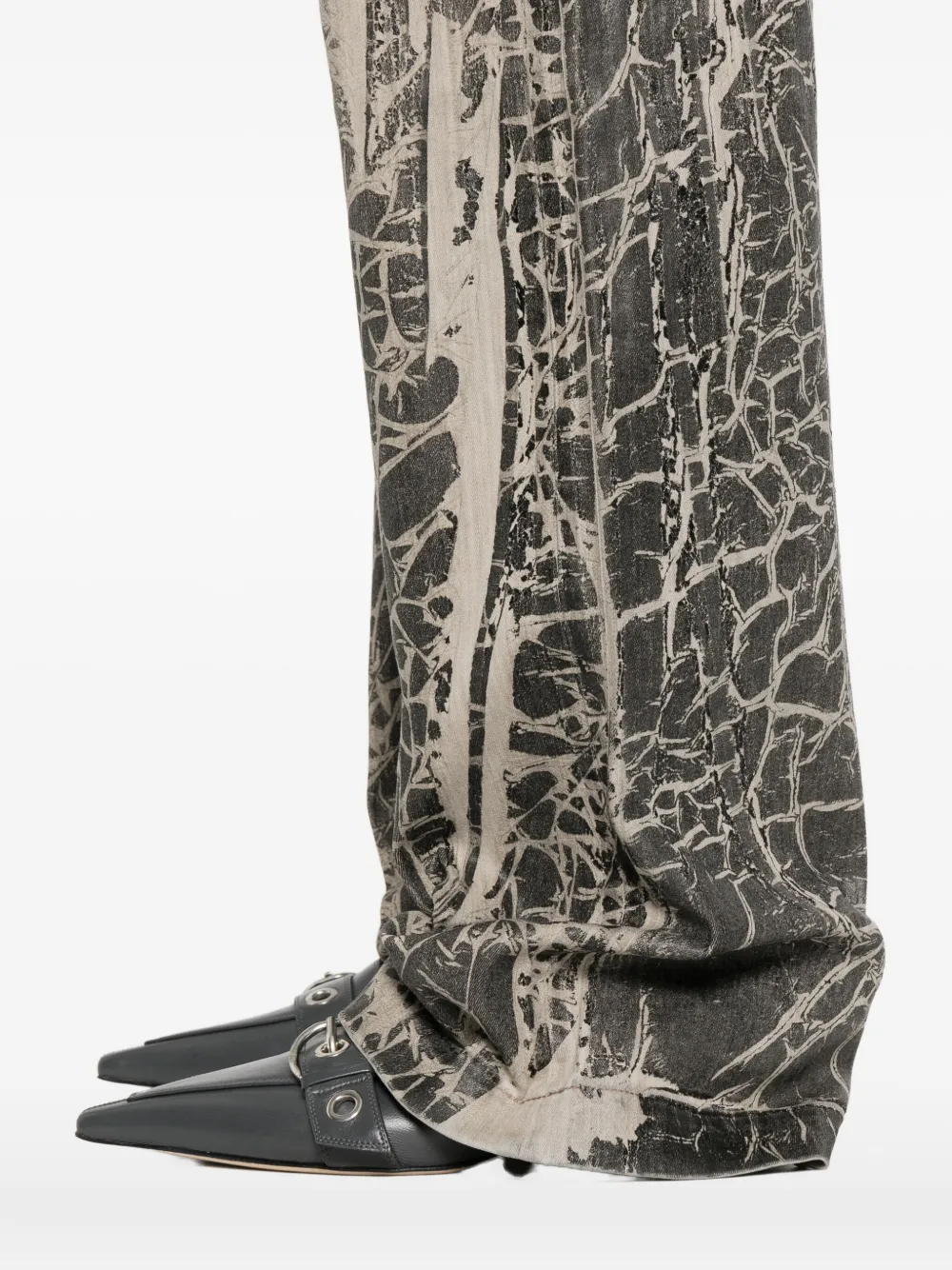 Rick Owens DRKSHDW Jeans met gebarsten print Zwart