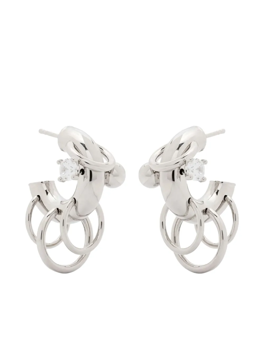 Pierced embellished hoop earrings