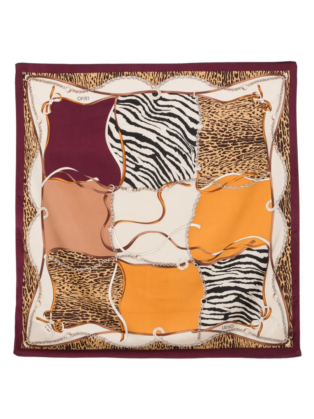 animal-print chain-link scarf