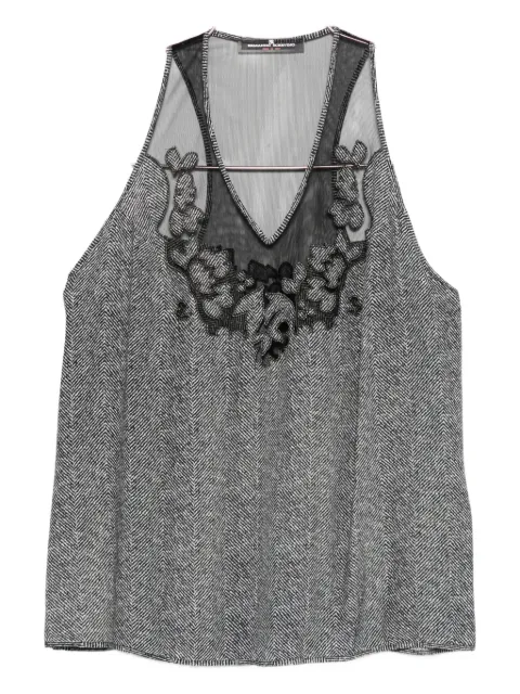 Ermanno Scervino herringbone embroidered top