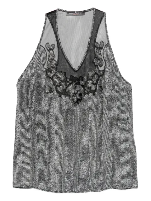 Ermanno Scervino herringbone embroidered top