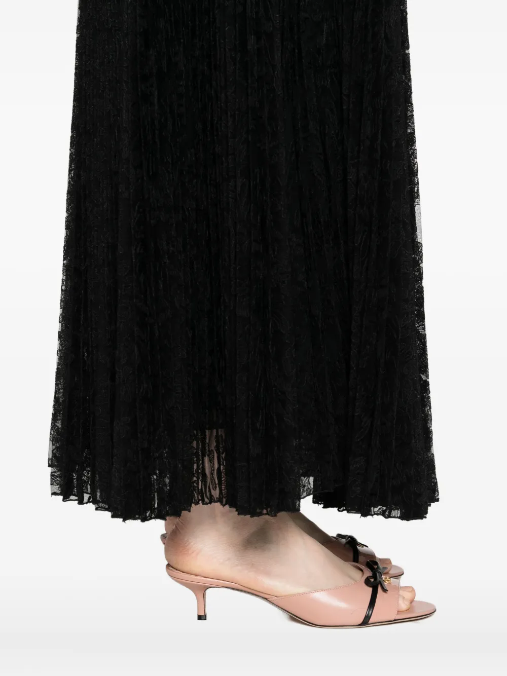 Ermanno Scervino Maxi-plooirok met kant Zwart