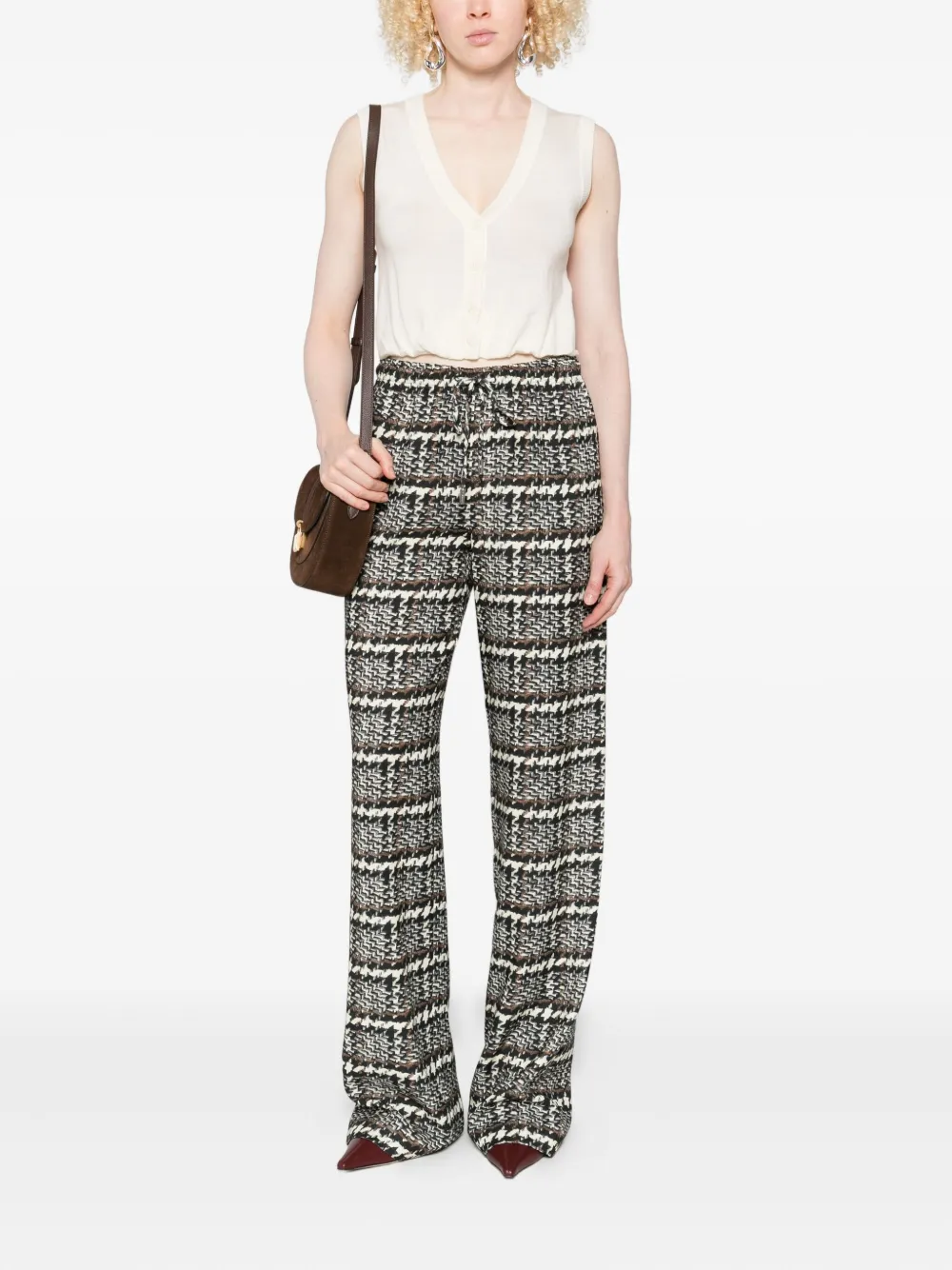 Ermanno Scervino check & plaid-pattern trousers - Zwart