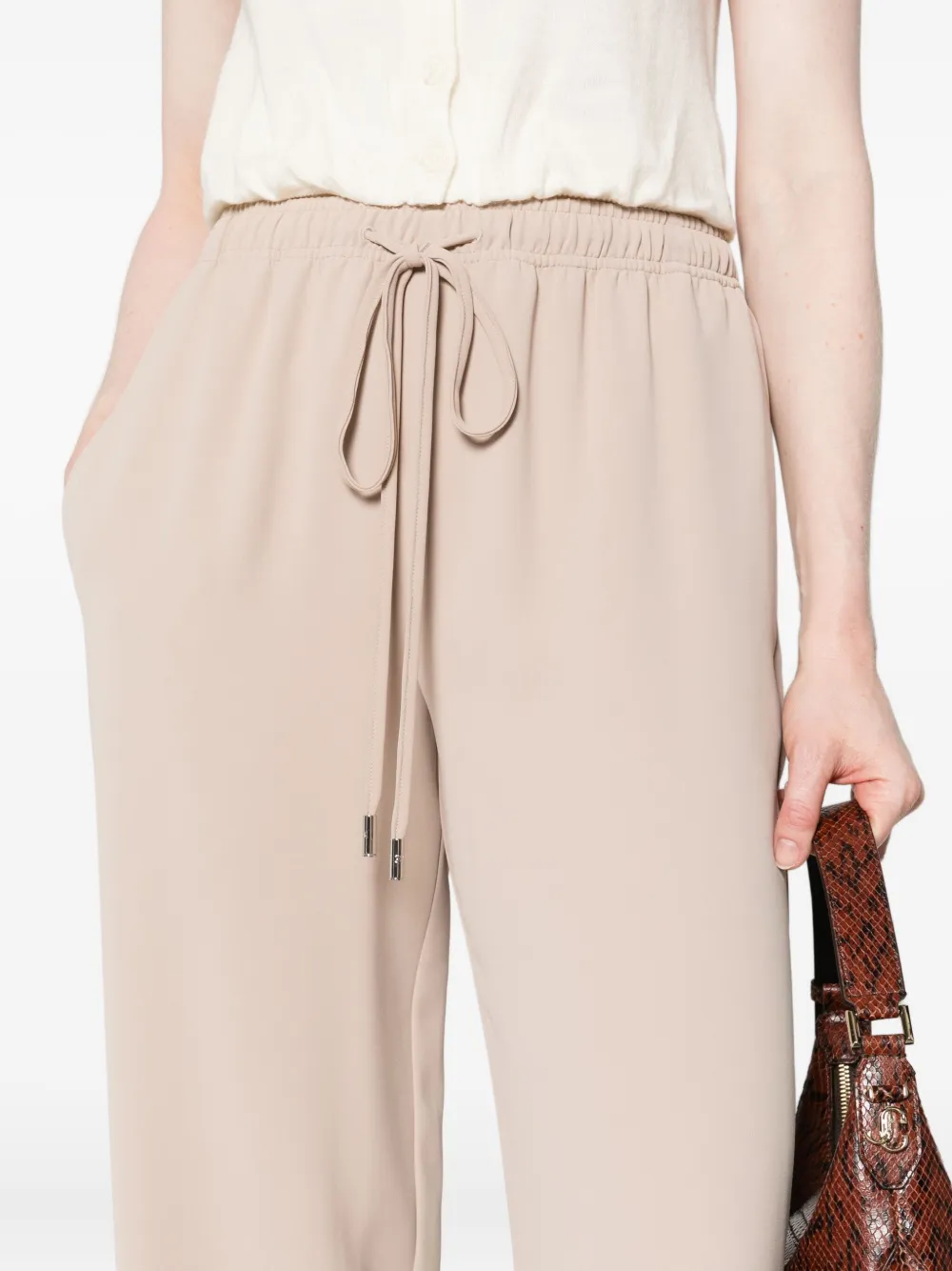 Ermanno Scervino Broek met wijde pijpen en trekkoord Beige