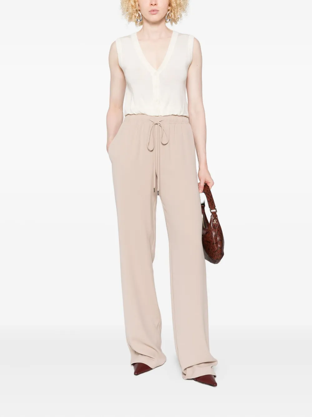 Ermanno Scervino drawstring wide-leg trousers - Beige