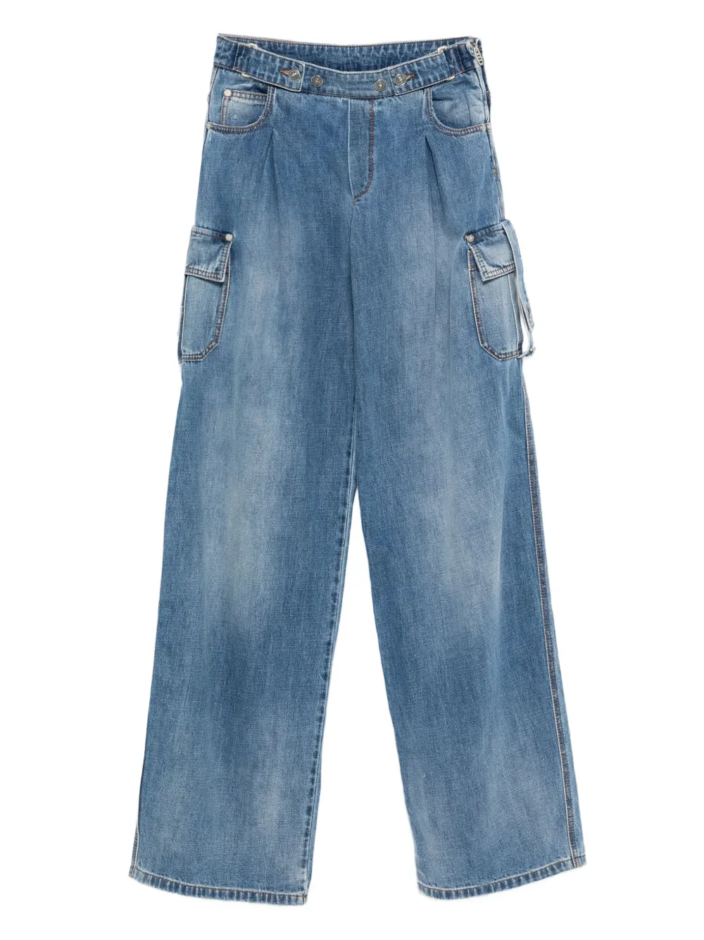 pleated-front cargo jeans