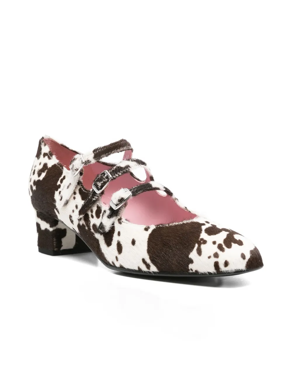 Carel Paris Calf Hair Buckle Pumps In Brown