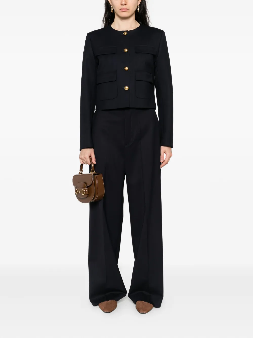 P.A.R.O.S.H. patch-pockets virgin wool-blend trousers - Blauw