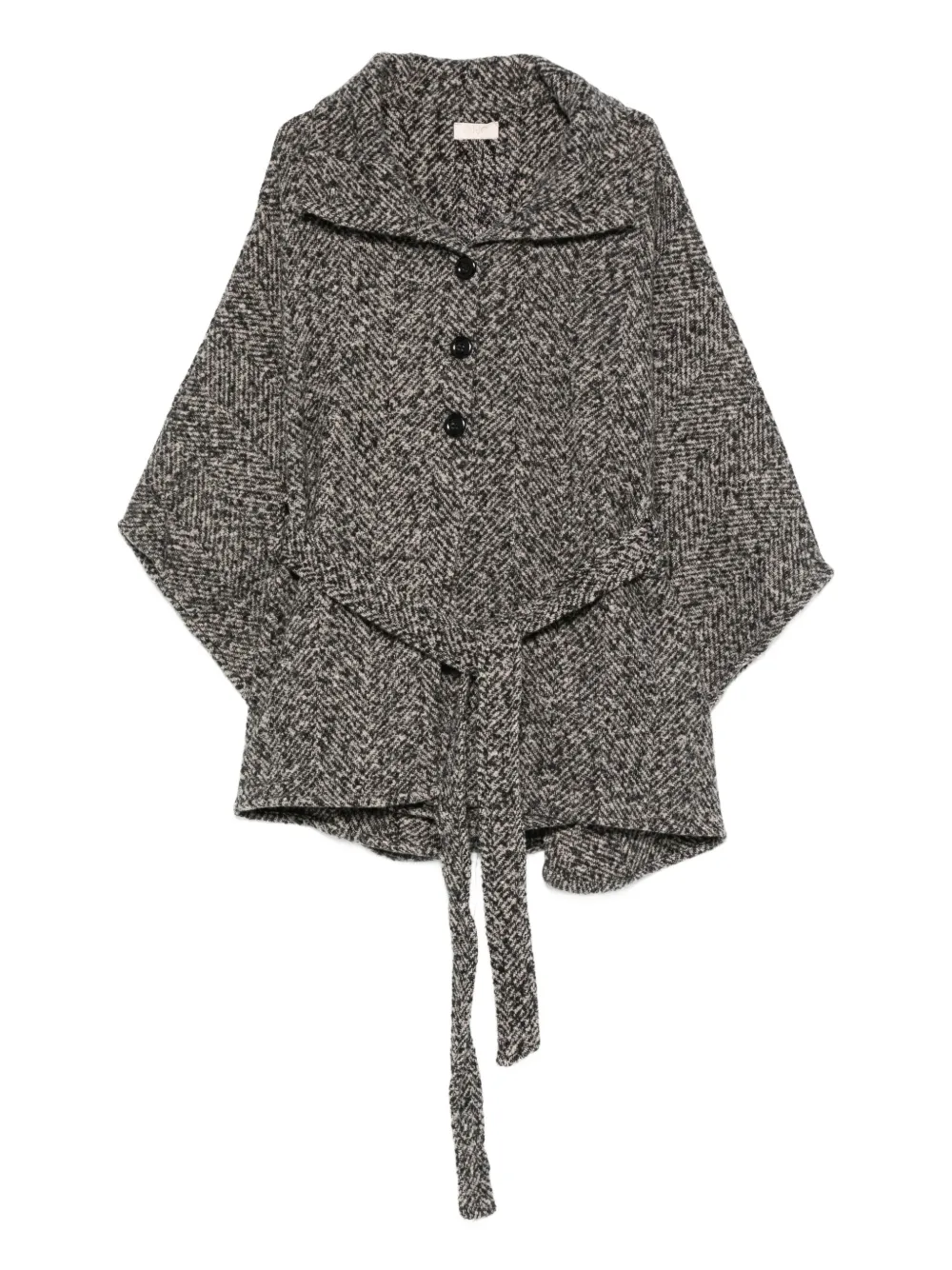 herringbone belted coat