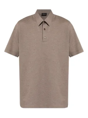 Brioni ポロシャツ Essential white Sea Island cotton polo