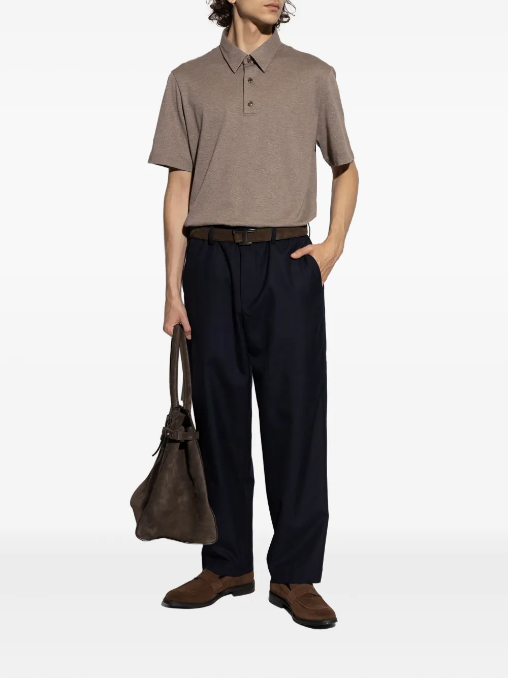 Brioni Poloshirt met korte mouwen Bruin