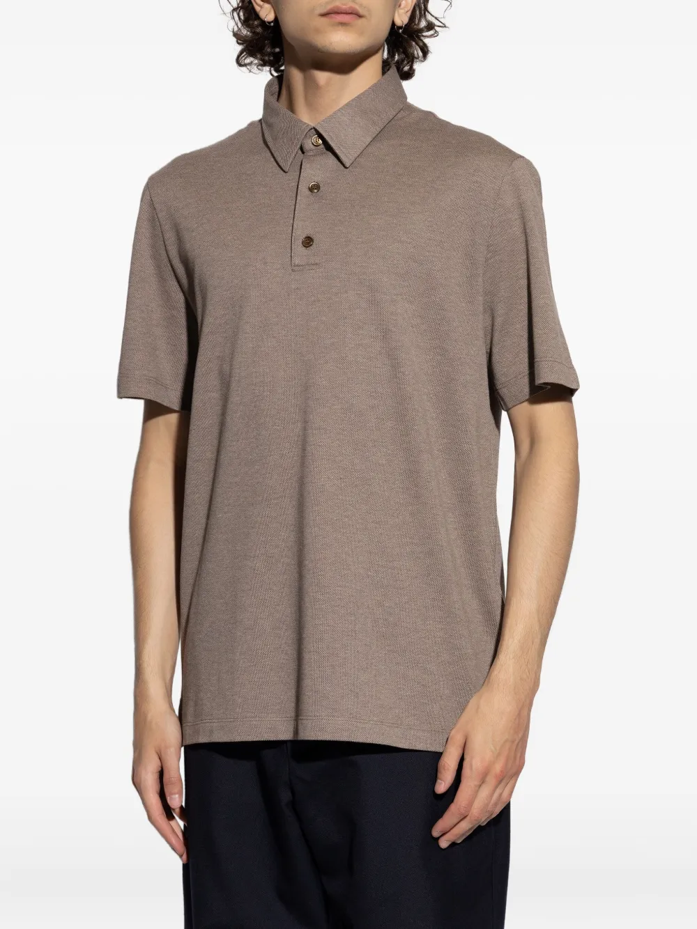 Brioni Poloshirt met korte mouwen Bruin