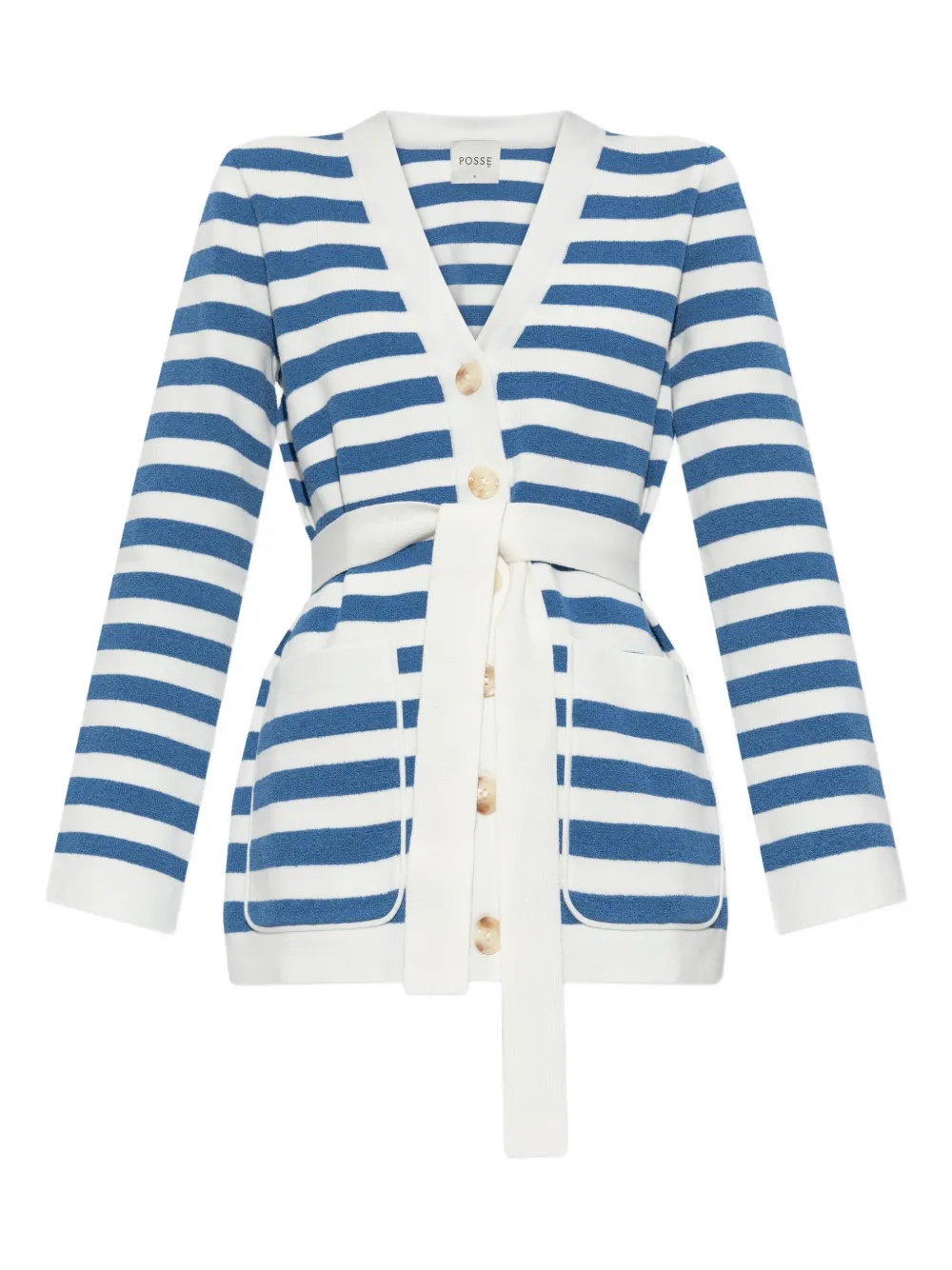 Posse striped belted cardigan | Blue | Image 1