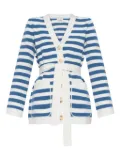 Posse striped belted cardigan - Blue