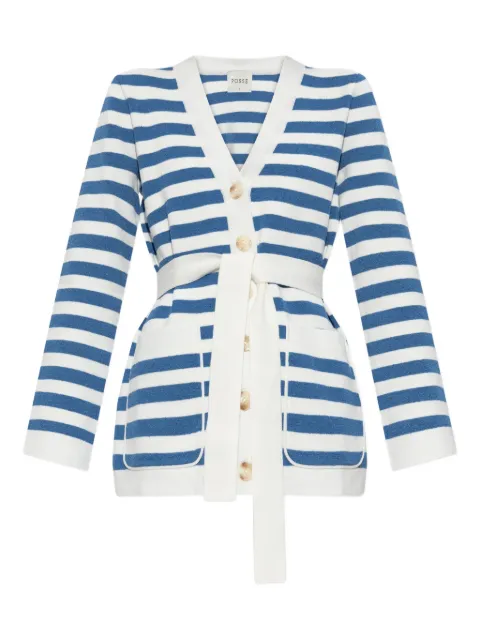 Posse striped belted cardigan