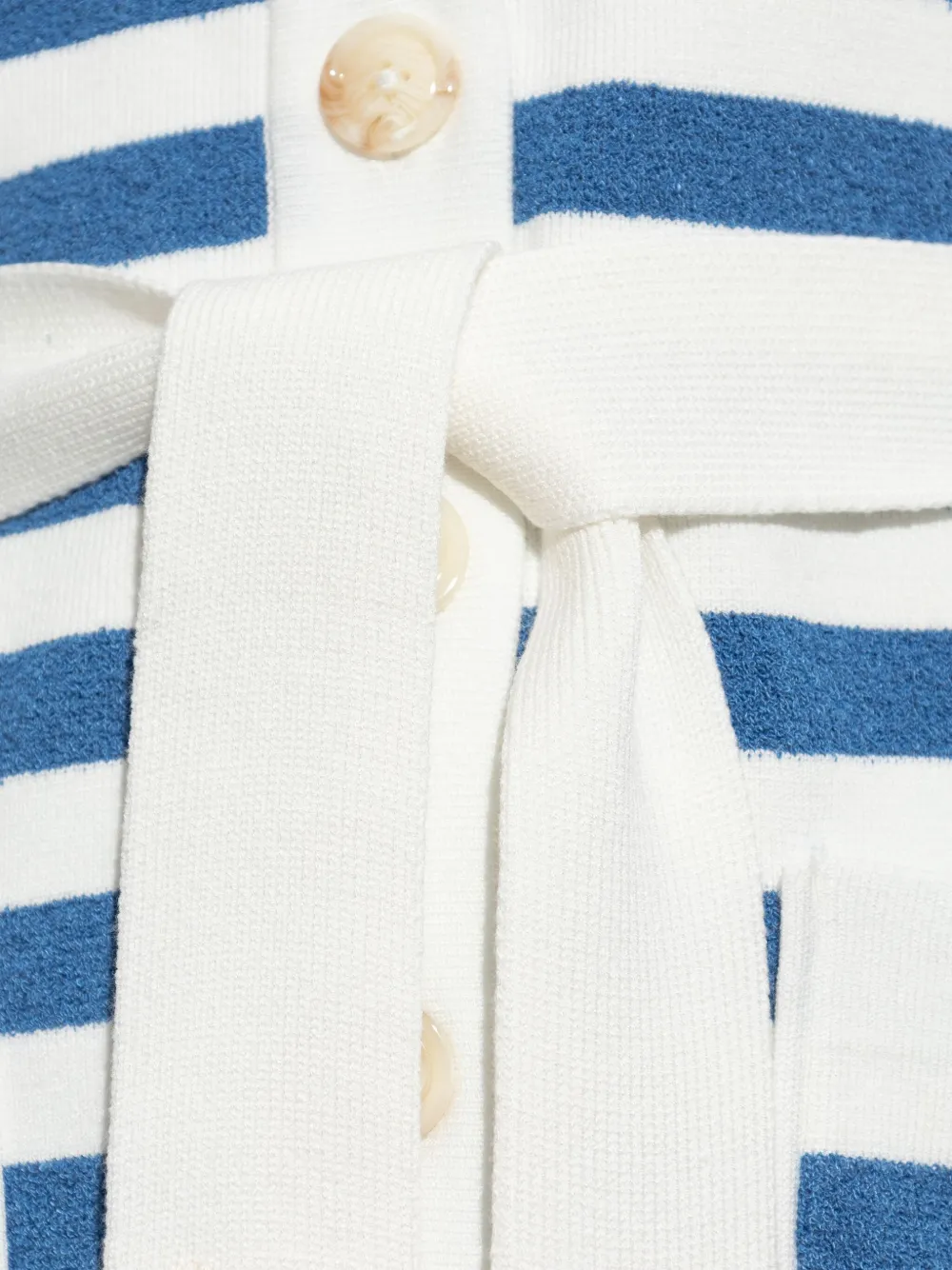 Posse Striped Belted Cardigan In Brown