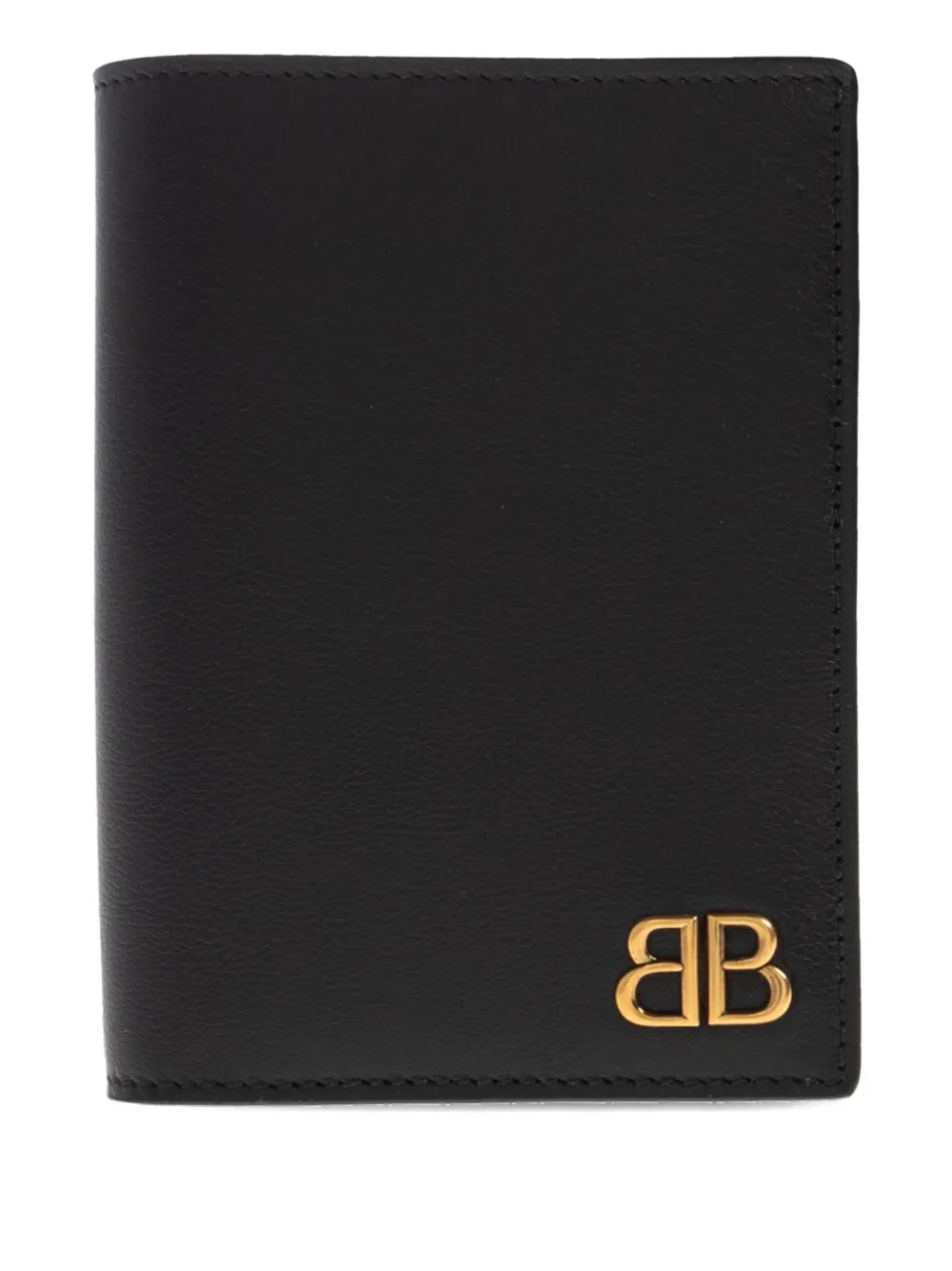 Balenciaga Leather Logo Cardholder In Black