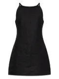 Posse square-neck linen mini day dress - Black