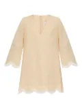 Posse Essie scalloped-hem linen dress - Yellow