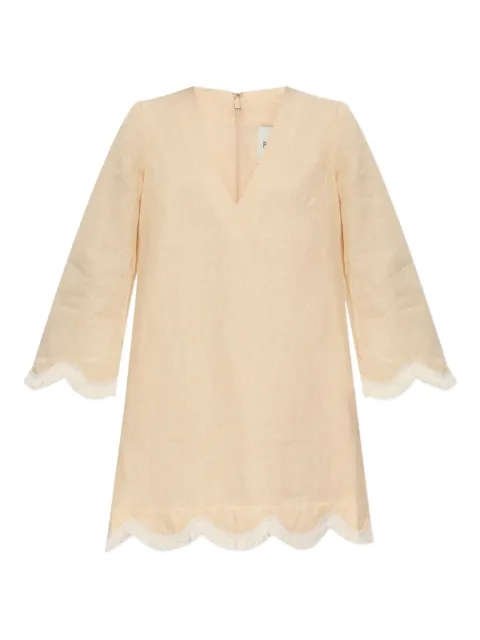 Posse Essie scalloped-hem linen dress
