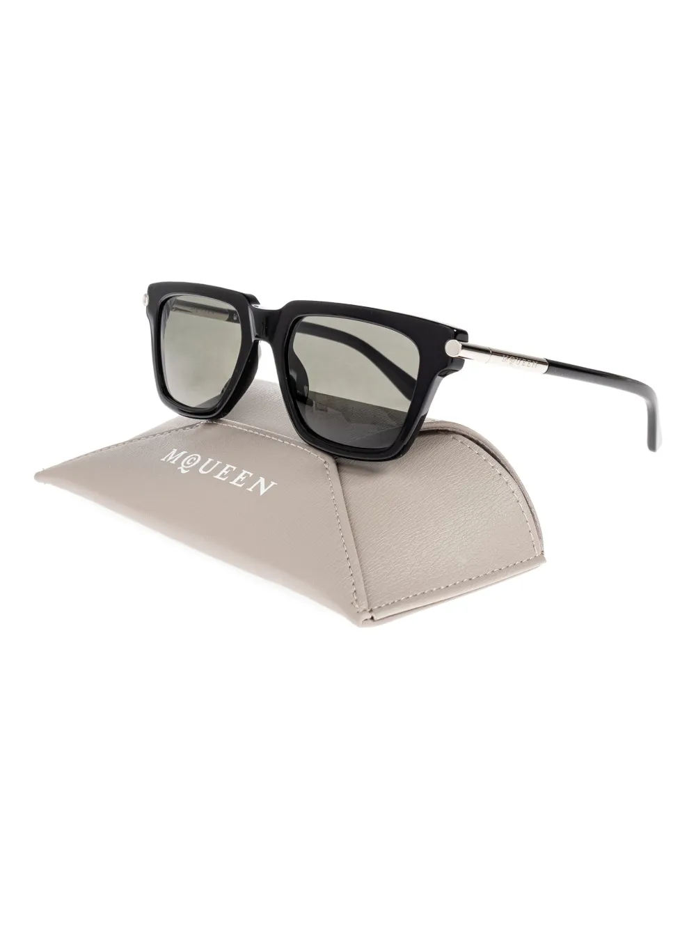 Alexander McQueen Eyewear T-bar Icon square-frame sunglasses Zwart