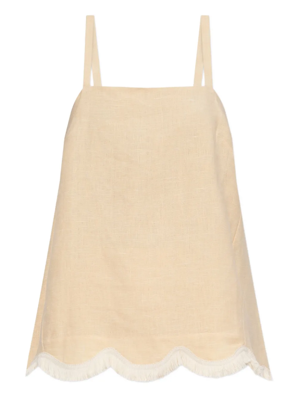 Posse Essie scalloped-hem fringed top | Yellow | Image 1