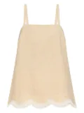 Posse Essie scalloped-hem fringed top - Yellow