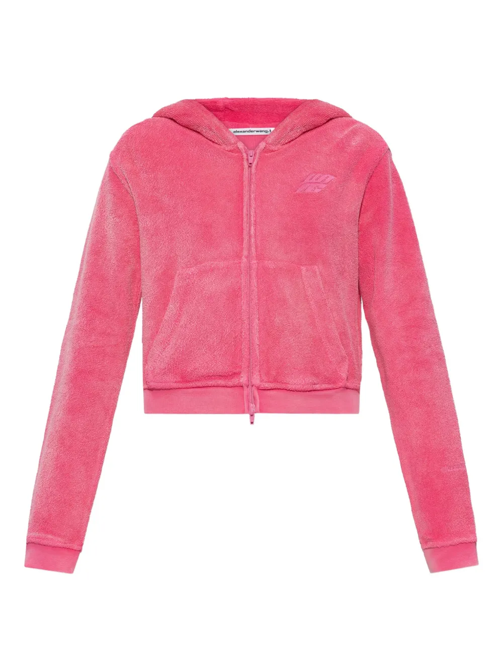 Alexander Wang leaf-embroidered hooded zip-up top Roze