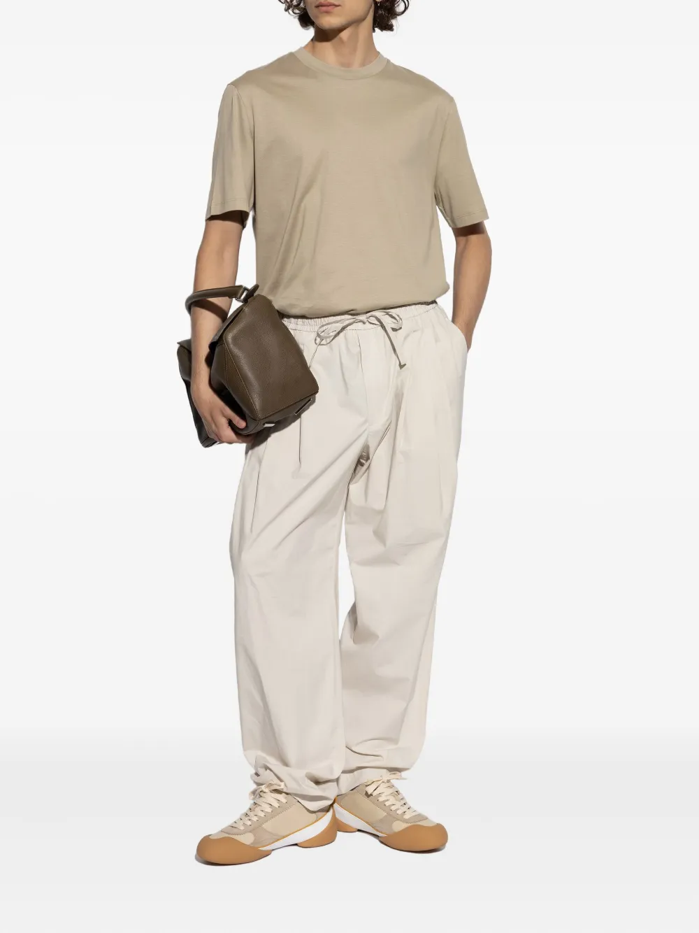 Brioni T-shirt met ronde hals Beige
