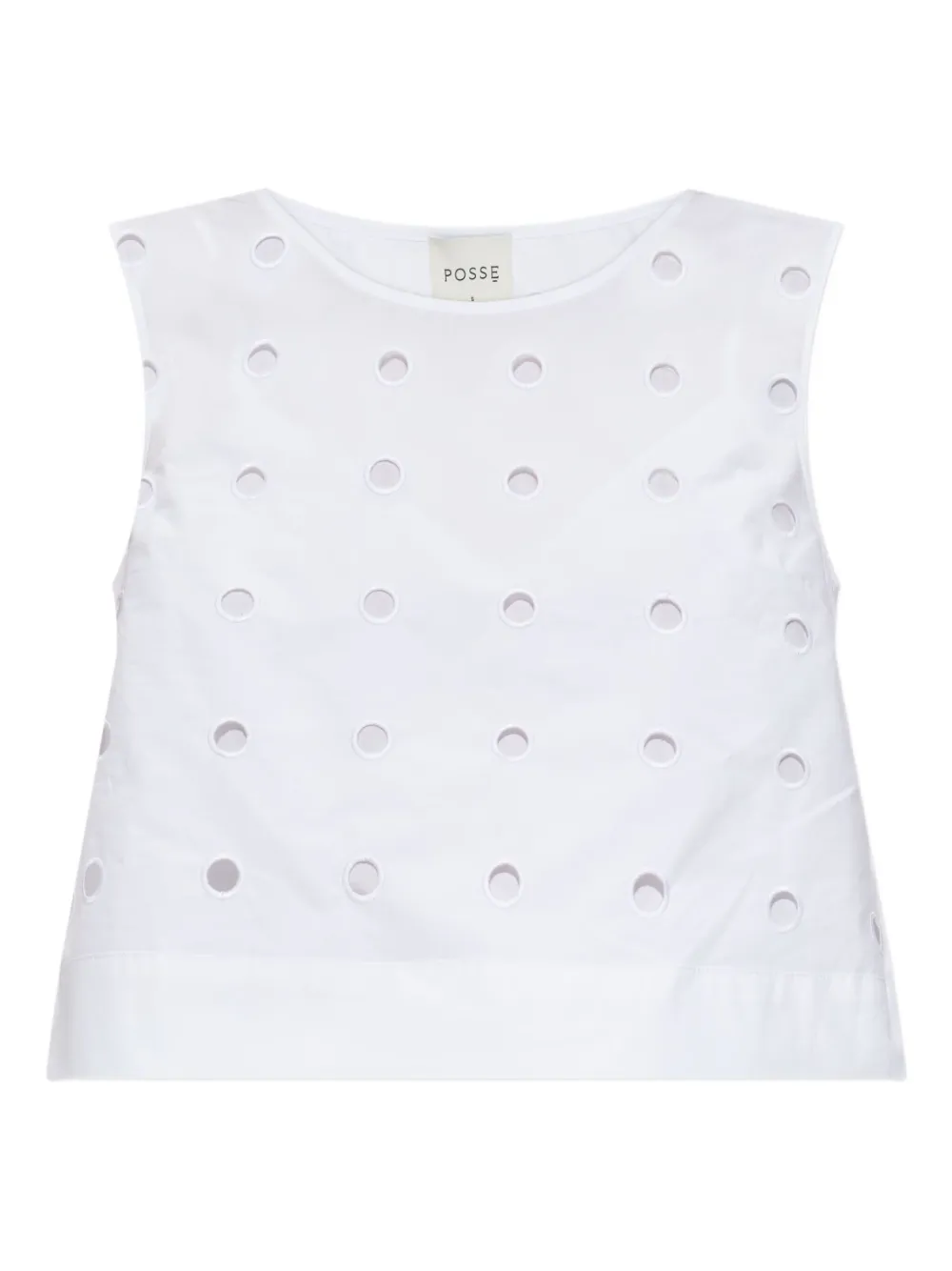 Posse Peggy eyelet sleeveless top | White | Image 1