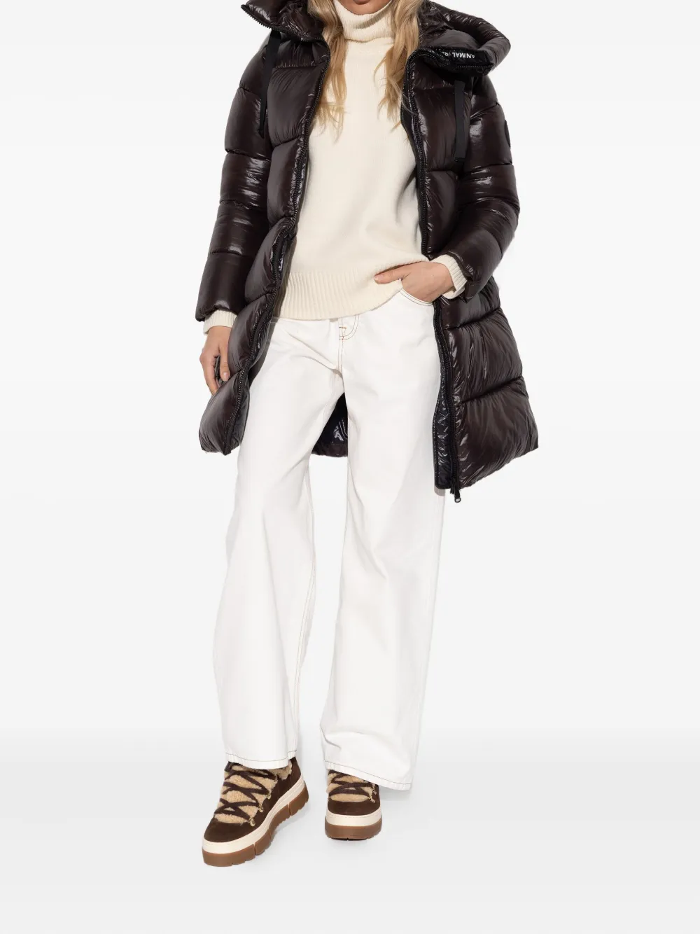 BOGNER shearling-trimmed lace-up sneakers Brown