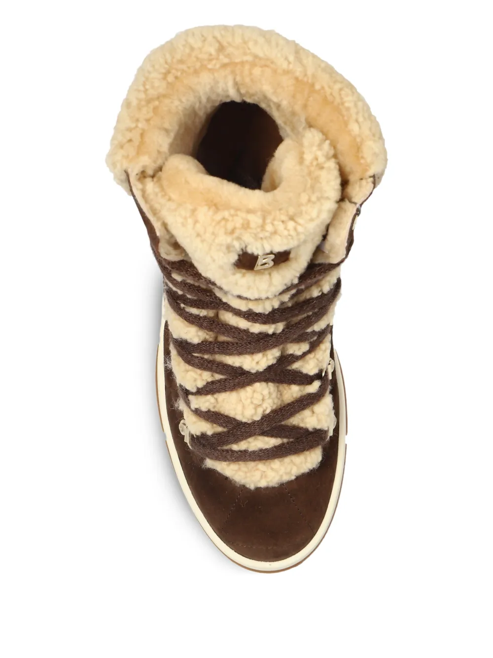 BOGNER shearling-trimmed lace-up sneakers Brown
