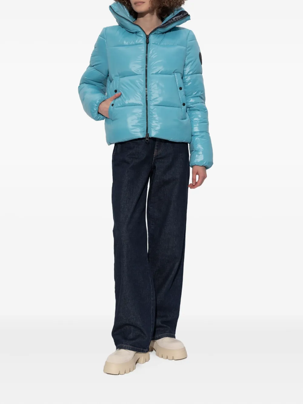 Save The Duck Mod. Isla High-neck Quilted Jacket In Blue