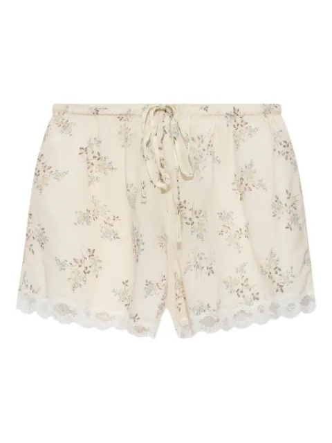 Posse Elodie floral lace-trimmed shorts