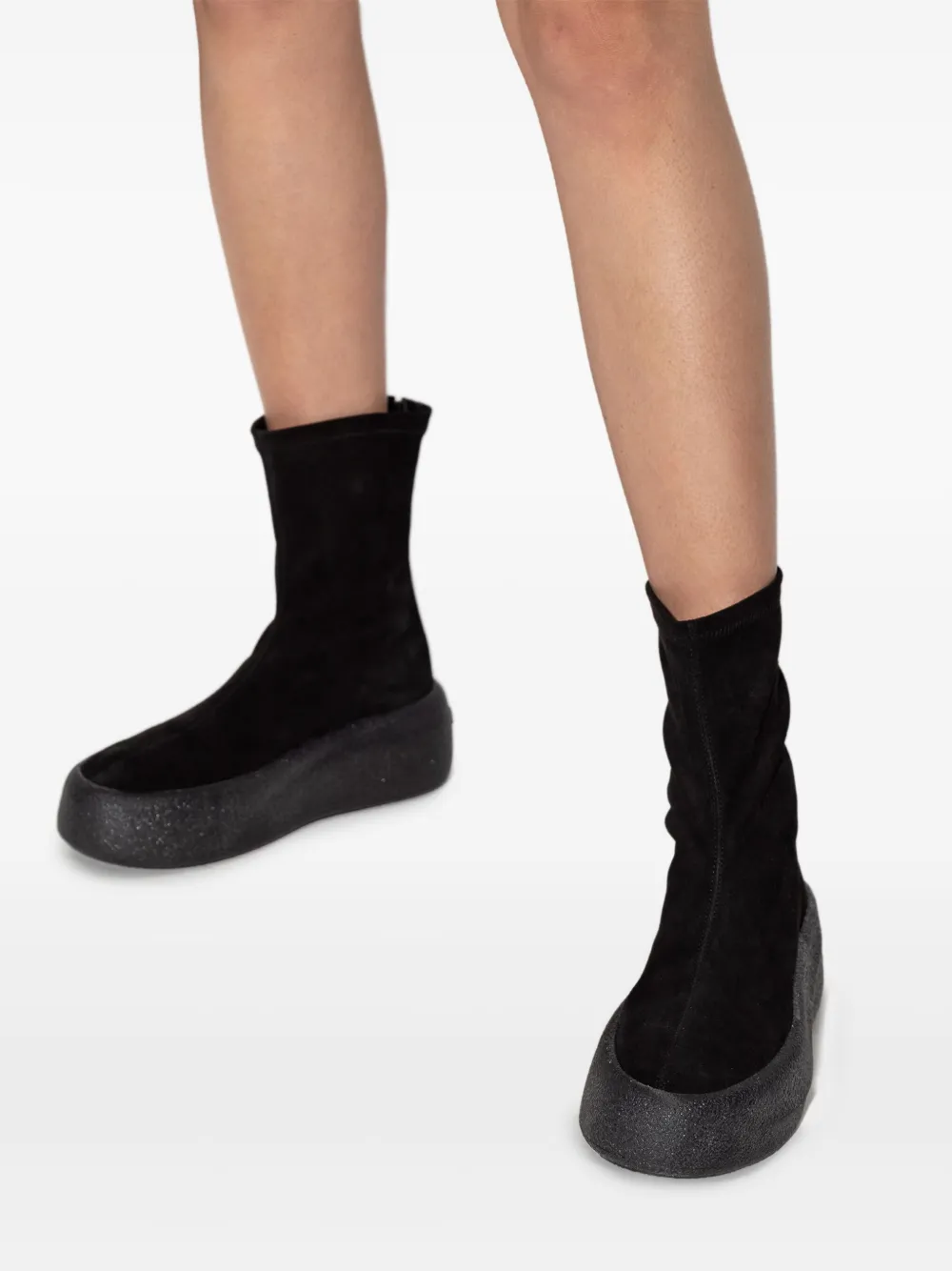 Vic Matie stretch-fabric platform trainers Black