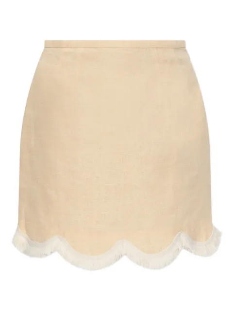 Posse scalloped-hem fringed mini A-line skirt