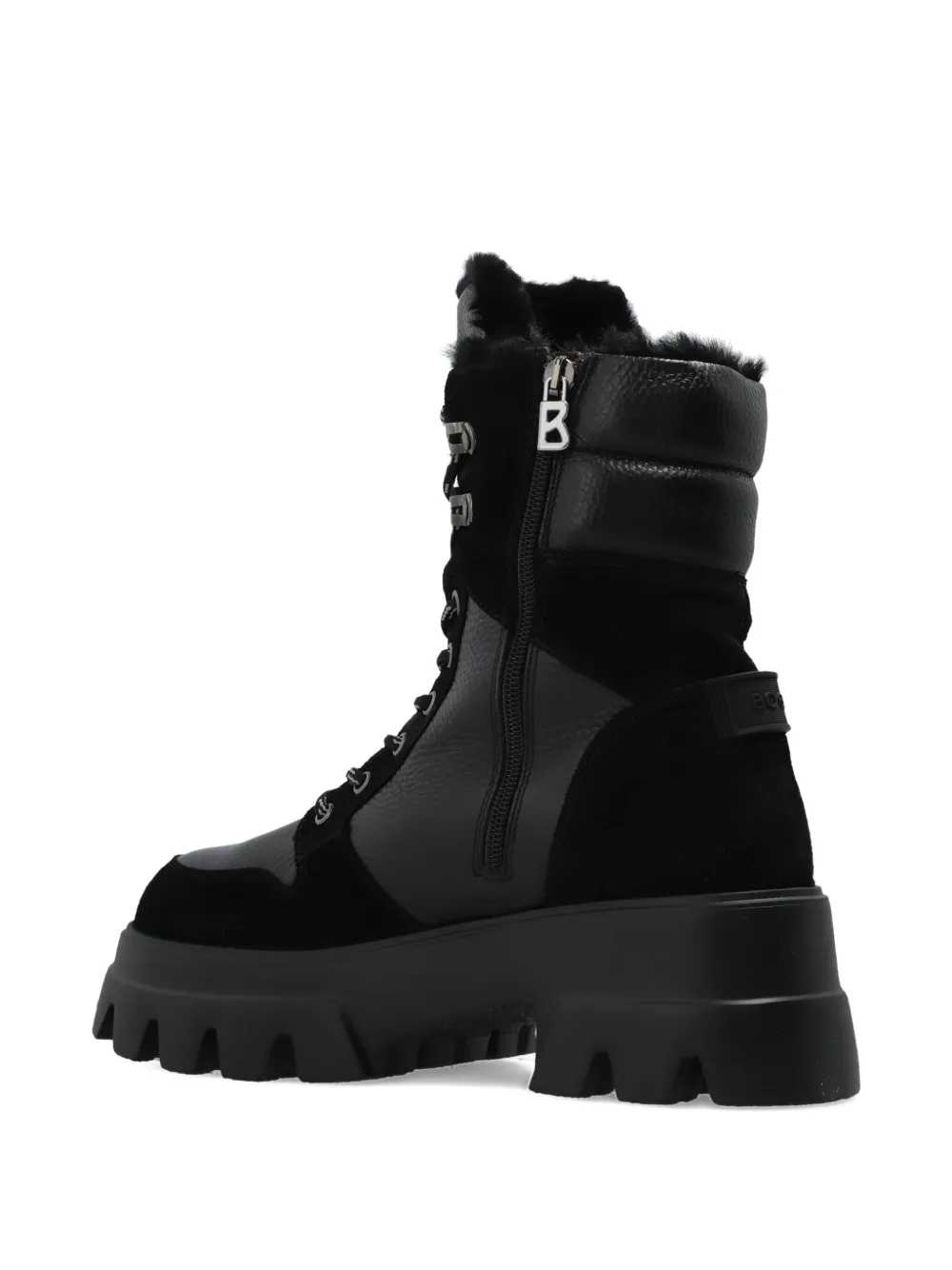 Bogner Lace-up Panelled Combat Boots In Black