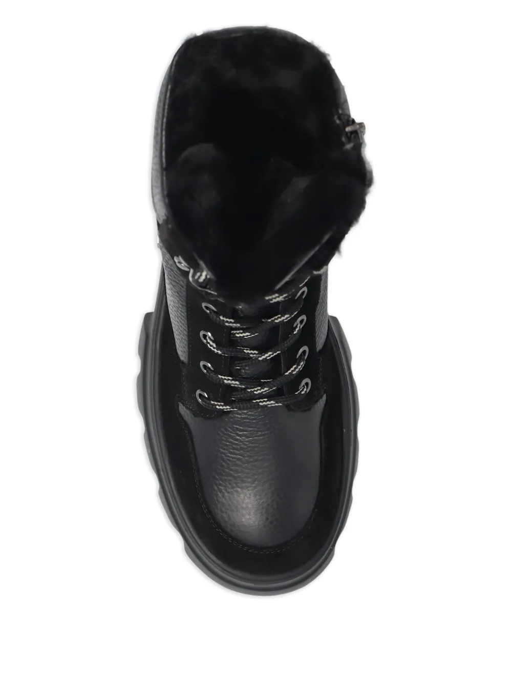 BOGNER lace-up panelled combat boots Black