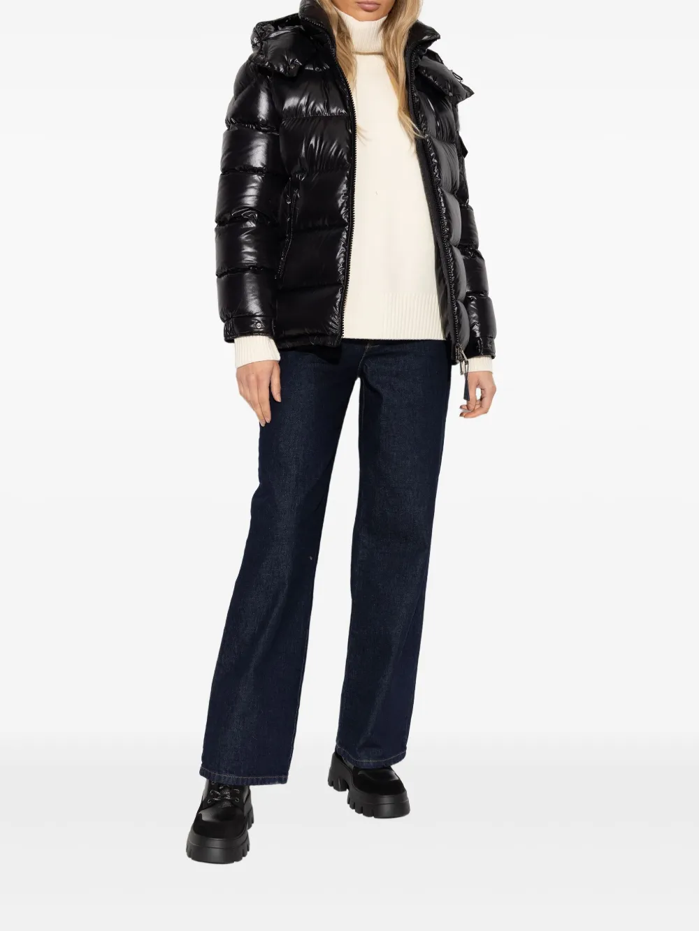 BOGNER lace-up panelled combat boots Black