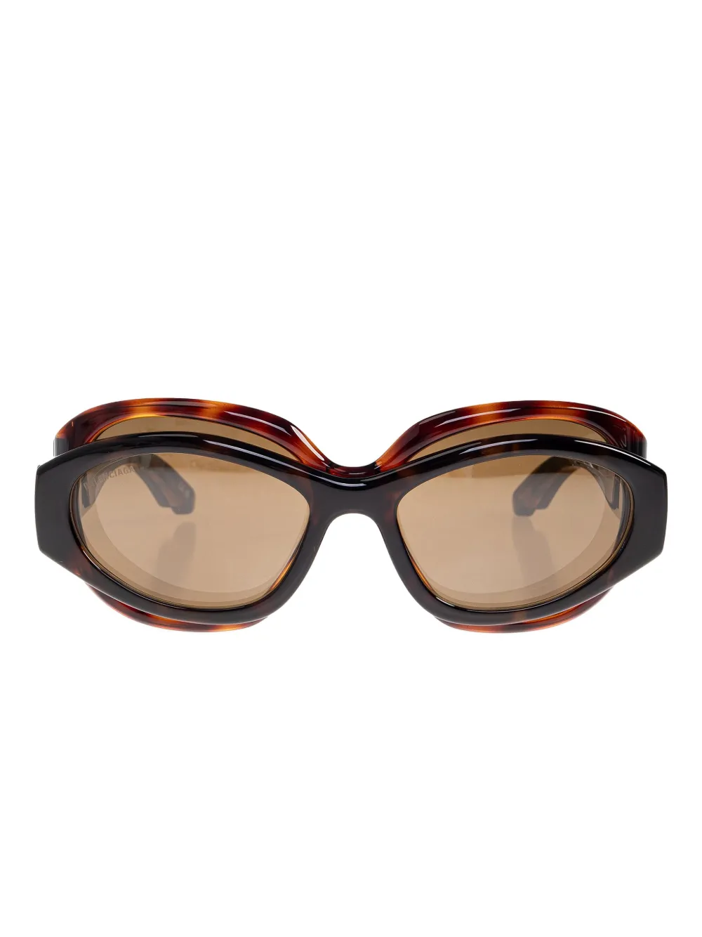 Balenciaga Eyewear double-frame oval-shaped sunglasses Zwart