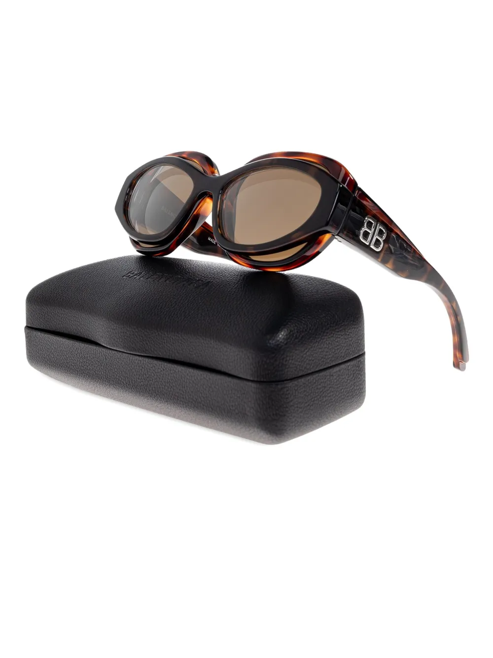 Balenciaga Eyewear double-frame oval-shaped sunglasses Zwart