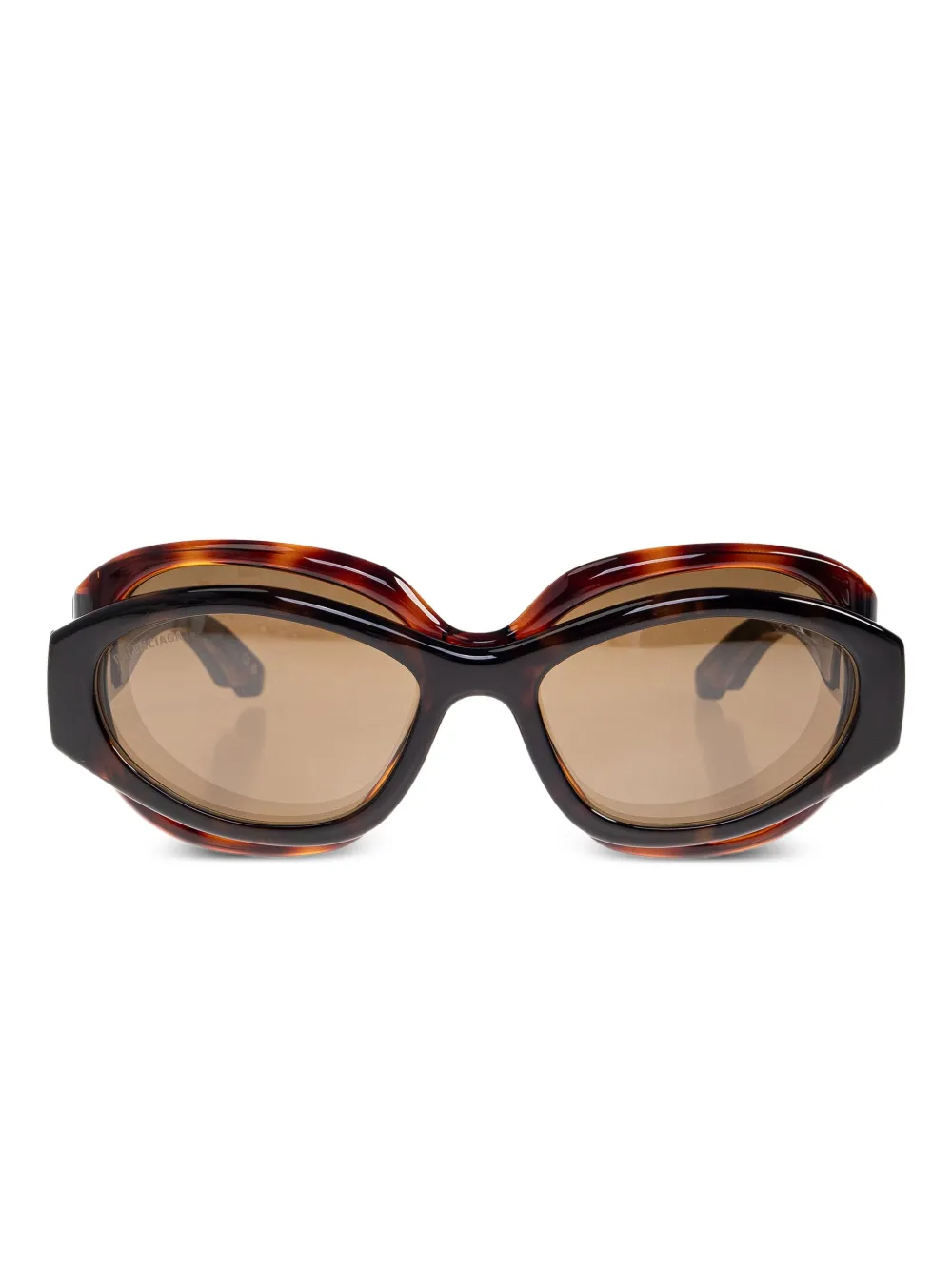 Balenciaga Eyewear double-frame oval-shaped sunglasses Zwart