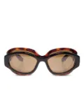 Balenciaga Eyewear double-frame oval-shaped sunglasses - Black