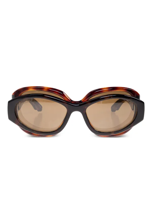 Balenciaga Tortoise Shell Sunglasses Balenciaga Eyewear oval-frame Tortoiseshell Sunglasses  main image 3