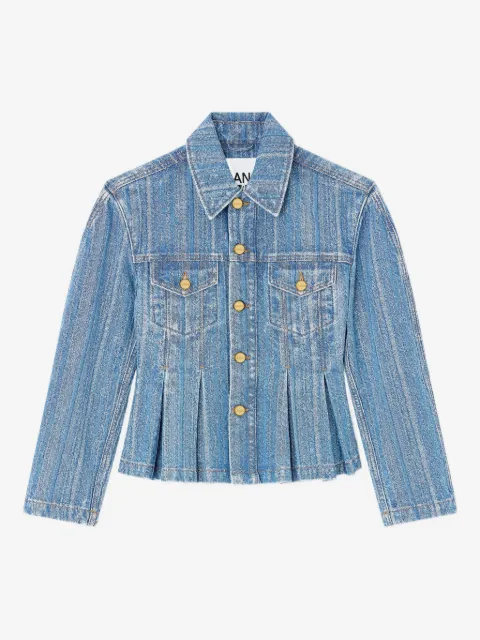 GANNI pleated denim jacket