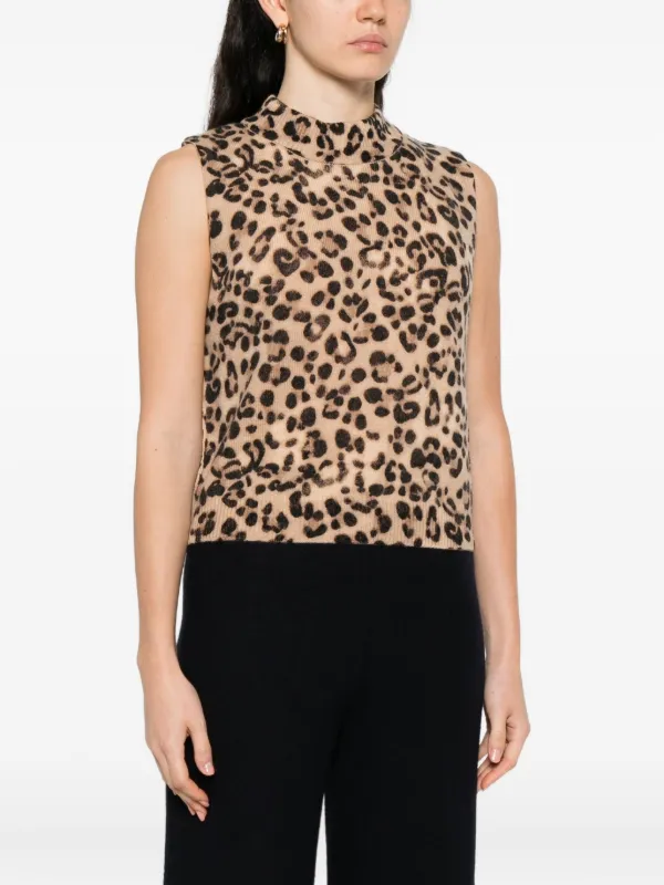 Semicouture leopard-print Sleeveless Top Neutrals FARFETCH IN