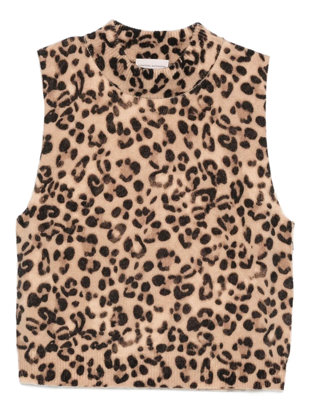 leopard-print sleeveless top