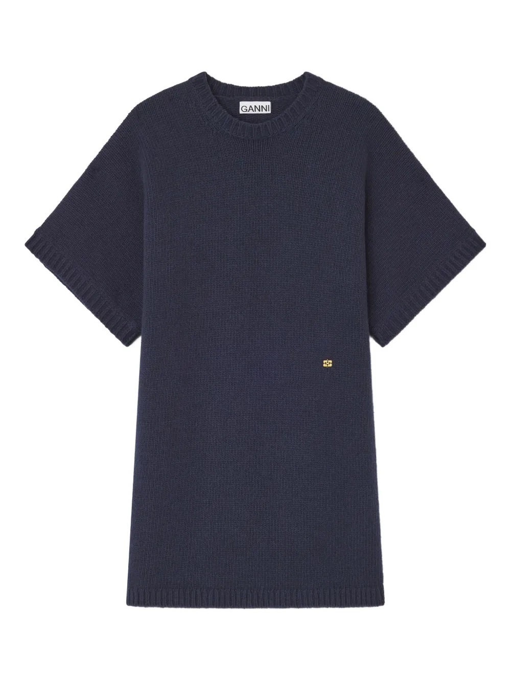 GANNI Abito corto a maniche corte - Blu