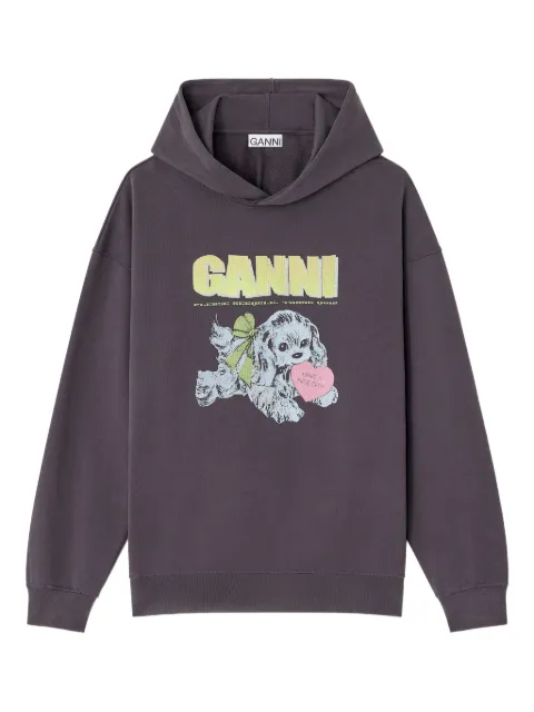 GANNI Puppy-print hooded sweatshirt