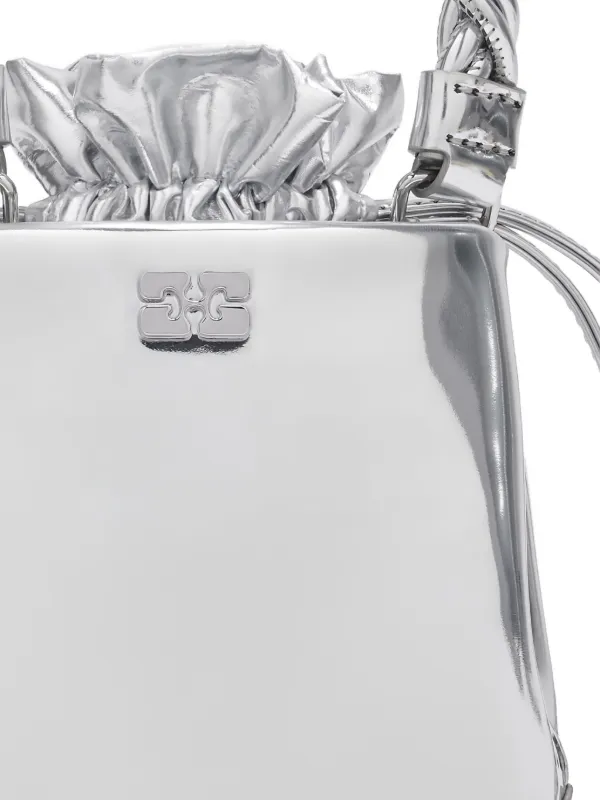 GANNI Occasion Top Handle Bagシルバー Ganni Occasion Top Handle Knot Bag - Silver | Garmentory